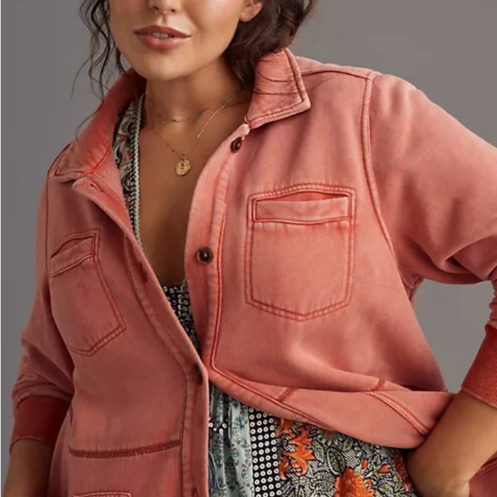 Anthropologie Pilcro Coral sweatshirt Jacket
